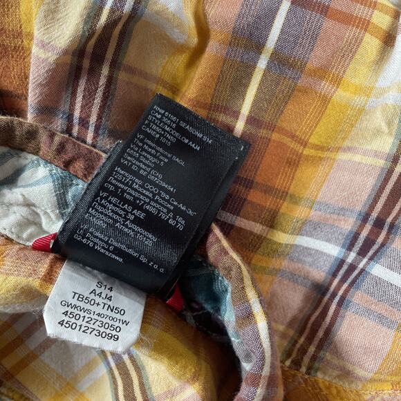 North Face Button Up Shirt Mens Medium Plaid Short Sleeve Outdoors Pockets Fall - Picture 7 of 12